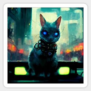 cat robot cyberpunk | Cat Gift T - Shirt T-Shirt Sticker